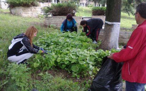 Директорът на “МБАЛ – Благоевград” и служители изчистиха двора на болницата, присъединявайки се  към кампанията „Да изчистим България за един ден” 